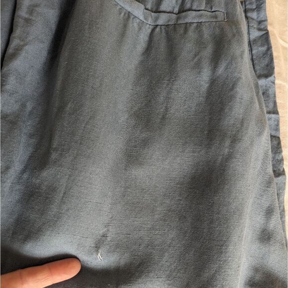 Madewell Pleated Linen Blend High Waist Tailored Tapered Pant Sz 8 in Ocean - Picture 12 of 13